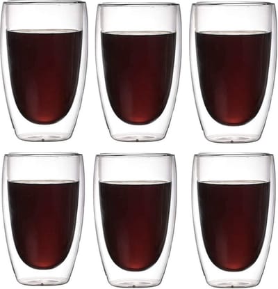 Dubbelwandige Glazen - 6 Stuks - 350ml - Koffieglazen - Theeglazen - Cappuccino Glazen - Latte Macchiato Glazen