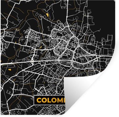 Muurstickers - Sticker Folie - Kaart - Frankrijk - Stadskaart - Plattegrond - Colomiers - 100x100 cm - Plakfolie - Muurstickers Kinderkamer - Zelfklevend Behang XXL - Zelfklevend behangpapier - Stickerfolie