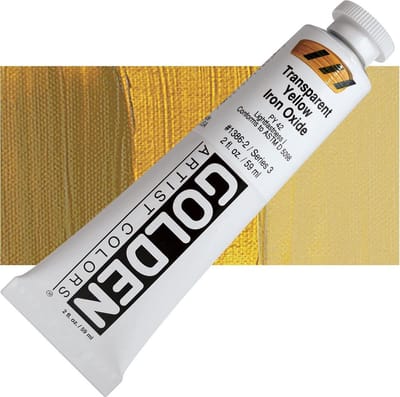 Golden Heavy Body Acrylverf serie 3 | Transparant Yellow Iron Oxide (1386-2) 59 ml