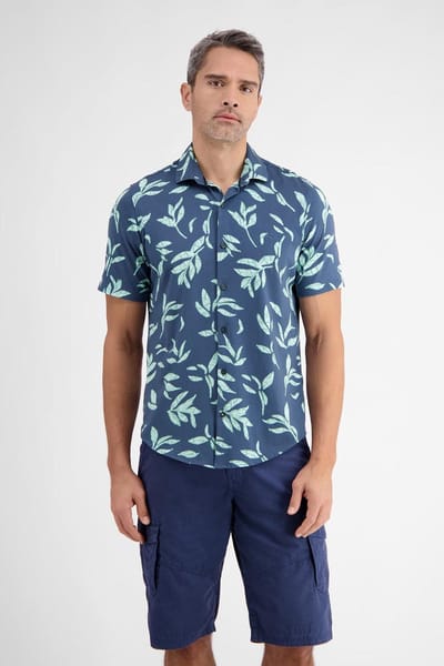 Lerros Overhemd Shirt Met Korte Mouwen En Bloemenprint 2432322 448 Mannen Maat - M