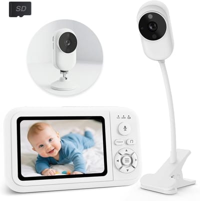 Babyfoon Camera - Baby Monitor - Baby Bewaken - Zonder Wifi - 13.5 cm - Wit