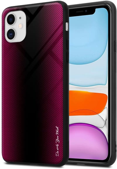 Cadorabo Hoesje geschikt voor Apple iPhone 11 in PAARS ROZE - Beschermhoes gemaakt van TPU silicone Case Cover en achterkant van gehard glas