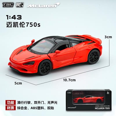Laatste Tsc 1:43 Mclaren 750s Legering Auto Model Simulatie Super-Rennende Speelgoedauto Verfijnde Details Auto Figuur Collectie Vakantiecadeau red