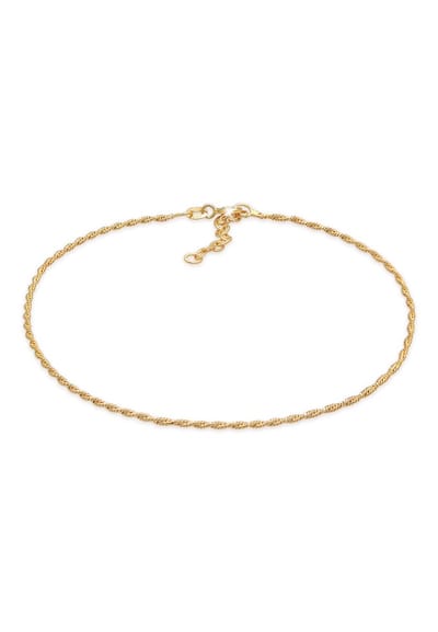 Elli - Enkelbanden - Dames Twisted Cord Basic Tijdloze Trend Verstelbaar in 925 Sterling Zilver - Dames