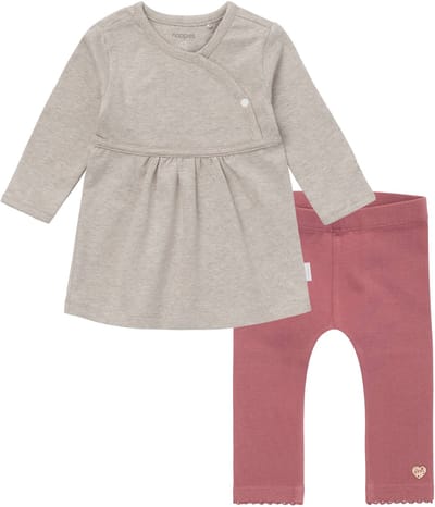 Noppies - Kledingset - 2 delig - Jurk Nevada Taupe - Legging Santa Fe Nocturne - Maat 68