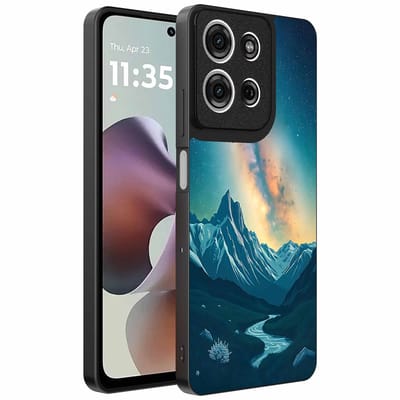 Geschikt voor Motorola Moto G56 Telefoonhoesje met Sterrenhemel Opdruk - TPU Backcover Case With Space And Milkyway Design - Smartphonica geschikt voor Motorola Moto G56