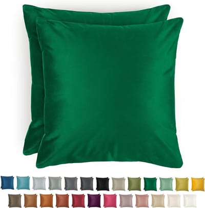 Famanu – Fluwelen corduroy ribfluweel kussenhoezen set van 2 (40x60 cm) – luxe look – zachte sierkussenhoezen – botanisch groen