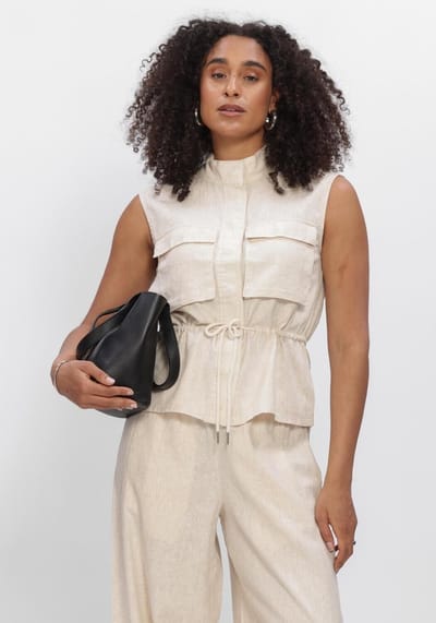 Object Objkadie Lo Waistcoat 145 Jassen Dames - Zomerjas - Beige - Maat 40