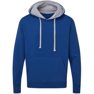 Contrast Hooded Sweatshirt Heren SG Collectie Kobaltblauw/Grijs Maat M