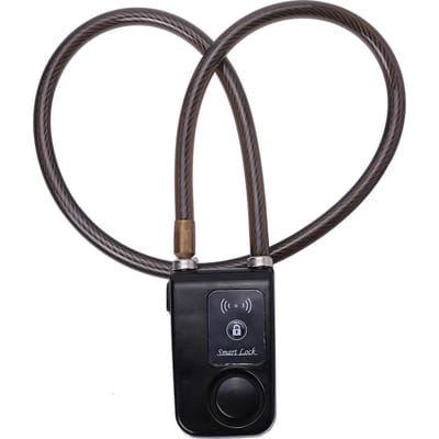 APP-bediening Bluetooth Smart Lock Anti-diefstal Alarm Kettingslot met 105dB Alarm (Zwart) black
