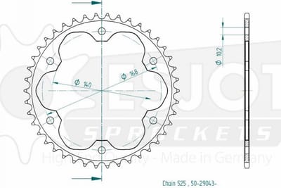 Couronne de transmission Esjot pour moto Husqvarna 900 Nuda R 2012 42 dts P525