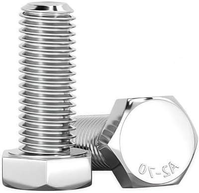 RVS M8 X 80 mm Hex Schroeven - 10 Stuks DIN 933, Volle Draad, Hoge Sterkte, Roestvrij Staal, Ideaal voor Bouw en Constructie