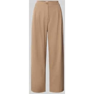 Stoffen broek met wijde pijpen en paspelzakken aan de achterkant