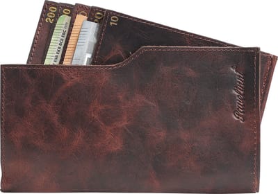 Pavelinni | Gladiator | Briefhouder Portefeuille | Buffelleder | Horeca Kelnerportefeuille | Bruin | 10.5x18x2 cm (DC07109ABR)