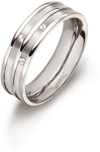 Boccia Titanium 0151-0153 Dames Ring - Trouwring - Sieraad - 0,015 crt - Zilverkleurig - Diamant - 6 mm breed - 6 mm lang
