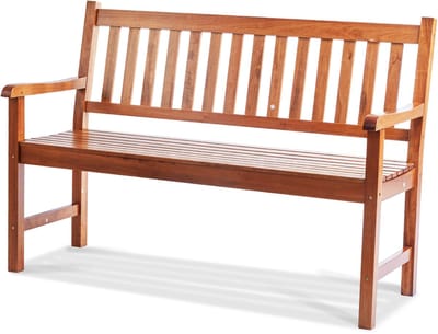 50” Houten Tuinbank, Belastbaar tot 800 Lbs, Zitplaats voor Buiten met Rugleuning & Armleuningen, Perfect voor Tuin, Park, Binnenplaats, Veranda