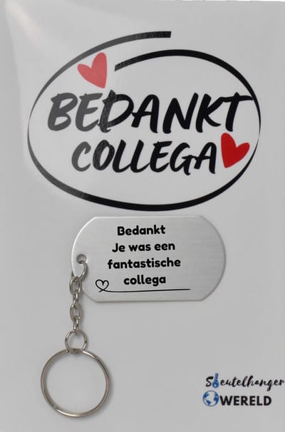 Bedankt je was een fantastische collega Sleutelhanger inclusief kaart - collega cadeau - collega - welkom cadeau - afscheid - Leuk kado voor je collega om te geven - 2.9 x 5.4CM