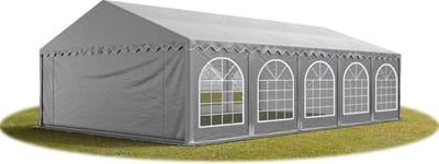 Partytent - Feesttent - Paviljoentent - 5x10m - PVC / grijs / 100% waterdicht & UV-bestendig / Inclusief zijwanden