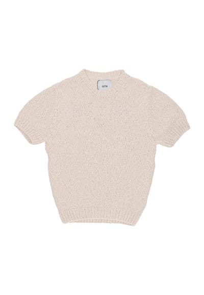 T-shirt Man Back Graphic Knit Tee Cream