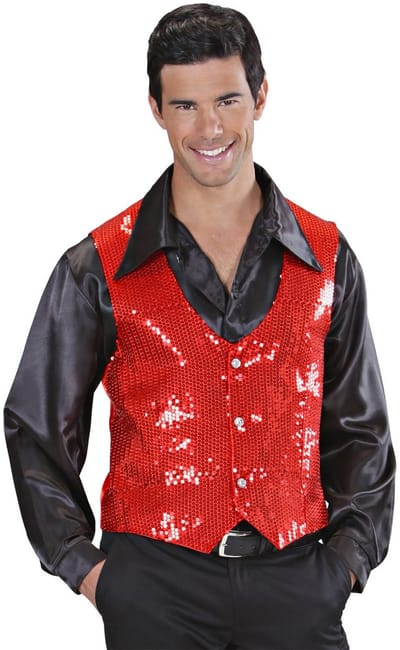 Pailletten gilet vestje rood