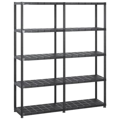 vidaXL - Opbergrek - 5-laags - 142x38x170 - cm - kunststof - zwart