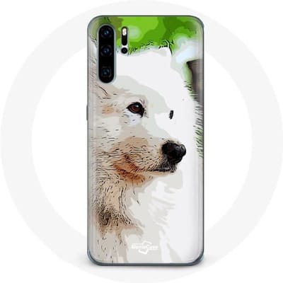 Coque - Huawei - P30 - Souple - Chien Samoyède - Blanc blanc