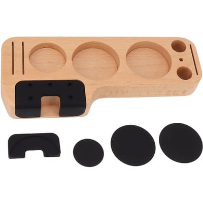 Koffie Aanstampstation Beuken Comfortabele Grip Koffiefilter Tamper Houder met Pads voor Koffie beige