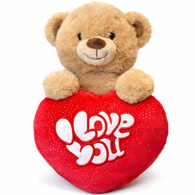Topknuffels® Teddybeer Staand met Rood Hart Pluche Knuffel 30 cm - Liefdes Love Knuffels - Valentijnsdag Moederdag - Dieren Speelgoed Knuffel - Ik Hou van Jou Cadeau Vrouw