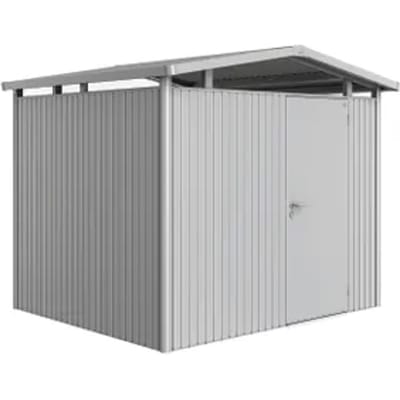 Biohort Metalen Tuinhuis Panorama - Zilver Metallic - 273x238cm - Enkele Deur