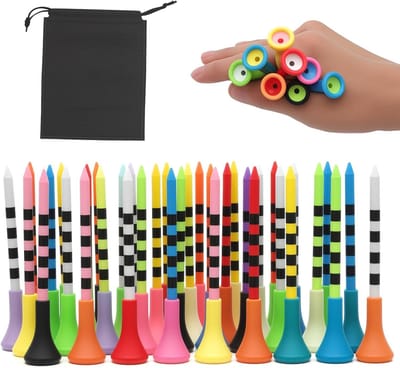 Kleurige Golf Tees 50 Stuks, Ideaal voor Ambachtelijke Golfers en Professionals, 83mm Lange Plastic Tees