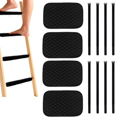 Ladderkussen - Trapbeschermer Voetsteun - Veilig Klimmen - Antislip Handgrepen - 20 x 30 cm - Zwart