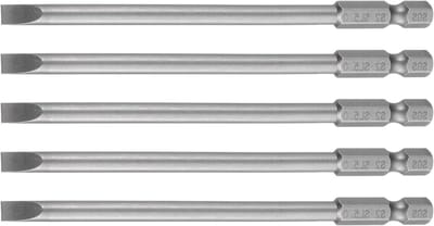 5 STKS SL4 Magnetische Slotted Schroevendraaier Bits 4mm S2 Staal Platte Kop 1/4" Hex Shank voor Precisiewerk en Industriële Toepassingen, 110mm Lange Schroevendraaier Boren