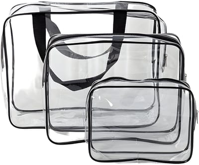 Dailygoods- Toilettas Waterdicht - 3 Stuks - Transparant/Modern - Make-uptas - Reisaccessoires - Duurzaam Materiaal - Cosmeticatas