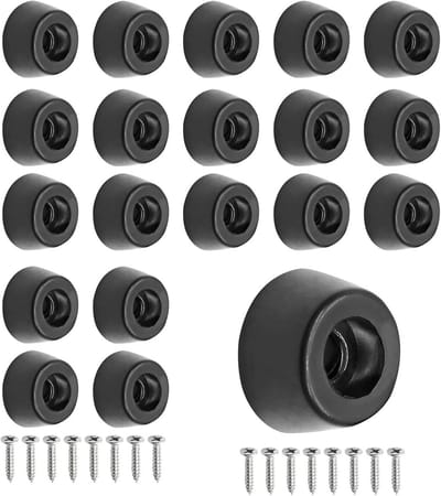 20x Ronde Antislip Rubberen Voetjes voor Snijplank, Kast of Meubel - Inclusief Schroeven - Wit/Zilver