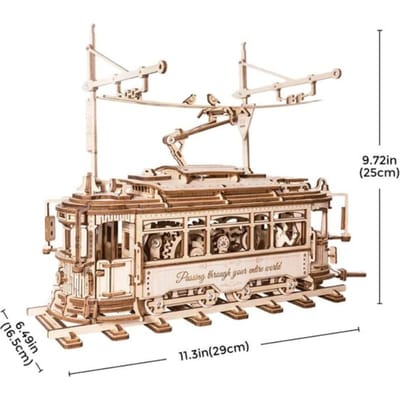 Robotime, Houten Puzzel 3D Classic City Tram, LK801, 24,7x16,5x28,7cm
