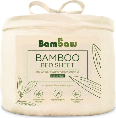 Bambaw Luxe Bamboe Hoeslaken 160x200cm – Ultra ademende stof – Hypoallergeen – Beddengoed - Wit
