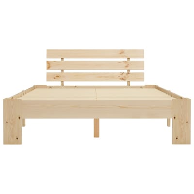 vidaXL - Bedframe - met - hoofdbord - massief - grenenhout - wit - 140x200 - cm