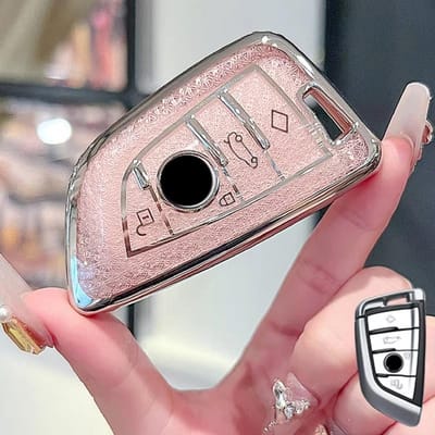 Roze Diamant Voor Bmw X1 X3 X4 X5 F15 X6 F16 G30 7 Serie G11 F48 F39 520 525 F30 118I 218I 320I Afstandsbediening Auto Sleutelhoes Cover Fob gray