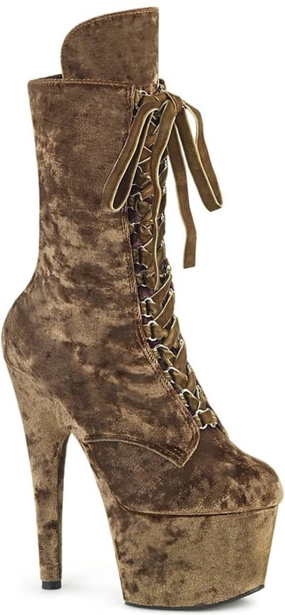 Pleaser - ADORE-1045VEL Plateau Laarzen, Paaldans schoenen - US 6 - 36 Shoes - Groen
