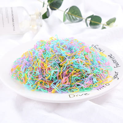 100 stuks Haarelastiekjes in verschillende kleuren - Wegwerp Kleurrijke Mini Haarbanden-Elastische Haarbanden Decoratieve -Haaraccessoires Set- Cadeau Voor Meisjes
