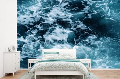 Behang - Fotobehang Water - Blauw - Golf - Breedte 390 cm x hoogte 260 cm