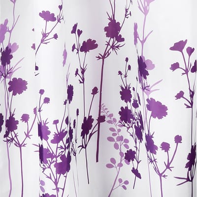 Differnz Douchegordijn Folia â€“ 180 x 200 cm â€“ Verzwaard â€“ 100% Polyester â€“ Wit/Violet