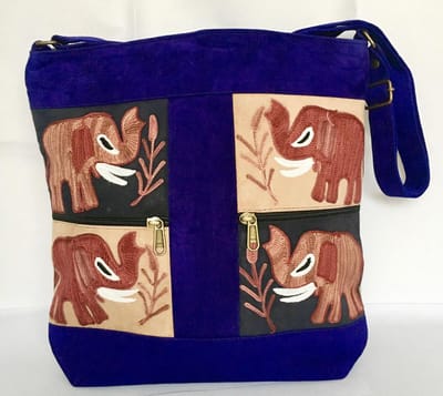 N3 Collecties Geborduurde Dames Crossbody Tas - Blauw