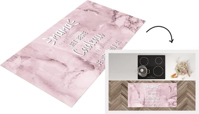Keukenloper - Loper keuken - Spreuken - Quotes Mama Je Hebt Mij Al - Moederdag cadeautje - Mama - 120x60 cm - Keukenloper vinyl