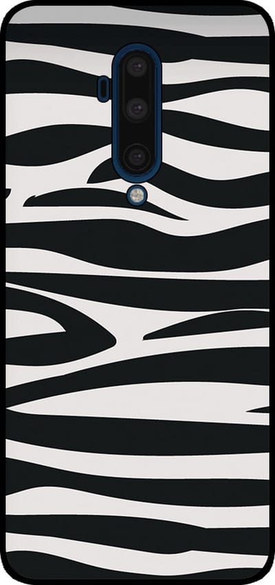 Smartphonica Telefoonhoesje Geschikt voor OnePlus 7T Pro met zebra opdruk - TPU backcover case zebra design - Zwart Wit geschikt voor OnePlus 7T Pro