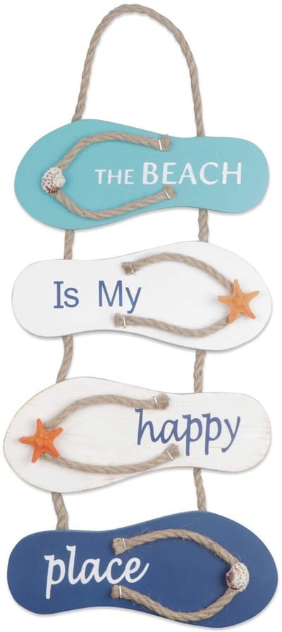 Dailygoods- Flip Flop Decoratie Handgemaakt - Wanddecoratie Hout