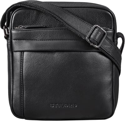 Heren Leren Schoudertas Crossbody Compact Vintage Schoudertas voor Tablet en A5 Documenten