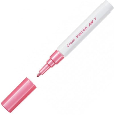 Pilot Pintor Metallic Roze Verfstift - Fine marker met 1,0mm schrijfbreedte - Inkt op waterbasis - Dekt op elk oppervlak, zelfs de donkerste - Teken, kleur, versier, markeer, schrijf, kalligrafeer…