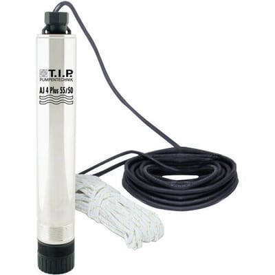 Dieptepomp roestvrij staal 50m opvoerhoogte-max 50bar 3.300 l-u incl-afvoerleiding AJ 4 Plus fonteinpomp