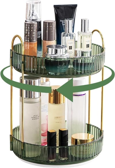 Dressing Table Make-up Organizer met 360° Rotatie, Grote Capaciteit voor Huidverzorging en Cosmetica, Ideaal voor Badkamer en Dressoir